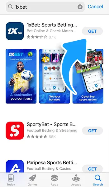 1xBet iOS install step 3: Download and install app